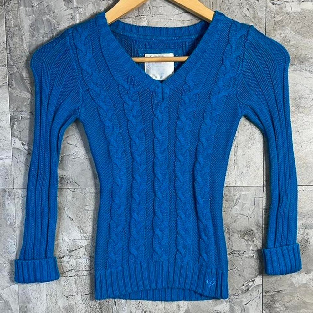 Blue cable knit sweater Kids Medium Great quality #preppy‎